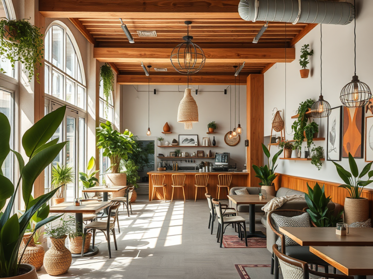 Desain Cafe Minimalis Bohemian. Sumber: AI